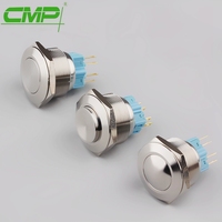 CMP 28mm Métal 2NO2NC Bouton poussoir à verrouillage Micro interrupteur 12v