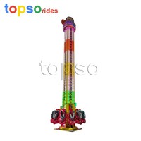 Topso Ride Professional 12m 12 places, Tour de chute libre Sky pliable, en acier et fibre de verre, montée sur remorque, pour parc d'aventure commercial
