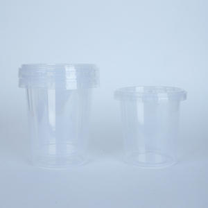 Seau à boisson en plastique PP transparent avec poignée et couvercle, jetable, grande capacité, pour jus de fruits et autres boissons, vente en gros - Product Image 5