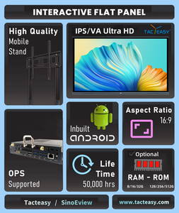 55 65 75 85 86 98 110 인치 펜/손가락 터치 인터랙티브 평면 패널 4k LCD 디지털 인터랙티브 스마트 보드 학교 교육용 - Product Image 4