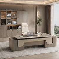 Bureau de direction en L de luxe, table de bureau moderne pour PDG, grand espace de travail pour projets de bureaux commerciaux