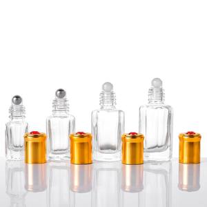Gold Top Octagon 3ml 6ml 12ml Essential Oil Skincare Roller <b>Bottle</b> <b>Empty</b> Refillable <b>Perfume</b> with Roll on Sealing Type - Product Image 3