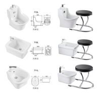 Lavabo de Wudu autoportant double à deux niveaux en céramique et porcelaine, avec fonction de lavage des pieds