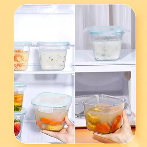 Thủy tinh Bát súp hộ gia đình niêm phong sâu vuông tươi giữ Hộp Ăn Trưa cao Borosilicate thủy tinh thực phẩm lưu trữ container Hộp Ăn Trưa - Product Image 2