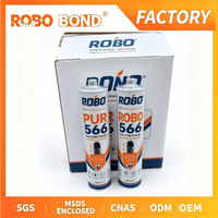 Scellant silicone neutre ROBO BOND, 100% silicone pour mur-rideau en verre, scellant météo non structurel, transparent, en cartouche