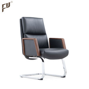 Trung Quốc Nhà sản xuất mới nhất phong cách Bắc Âu PU da đẹp Ghế văn phòng mà không có bánh xe gỗ - Product Image 3