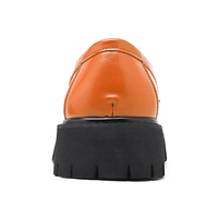Mocassins décontractés pour hommes à plateforme, semelle épaisse, en cuir PU souple, couleur unie, à enfiler, avec contraste de couleur, pour le printemps et l'été