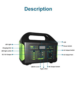 도매 500W 소형 무소음 야외 휴대용 에너지 백업 전원 공급 장치 태양광 발전기 캠핑용 전기 발전소 - Product Image 4