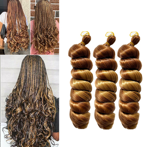 22 pouces de haute qualité synthétique soyeux doux lâche spirale Curl cheveux tressage pour <span class=keywords><strong>les</strong></span> femmes Boho inspiré 150g Bob français bouclés poney - Product Image 1