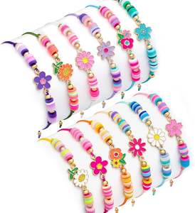 12 pièces <span class=keywords><strong>Groovy</strong></span> fleur princesse bracelets porte-bonheur pour filles réglable enfants bijoux pour fêtes et amitié Style mignon - Product Image 1