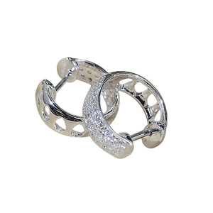 Orecchini a Cerchio Scintillanti con Pavé per Donne, Eleganti Orecchini a Cerchio per Uso Quotidiano e Feste, Gioielli alla Moda - Product Image 5