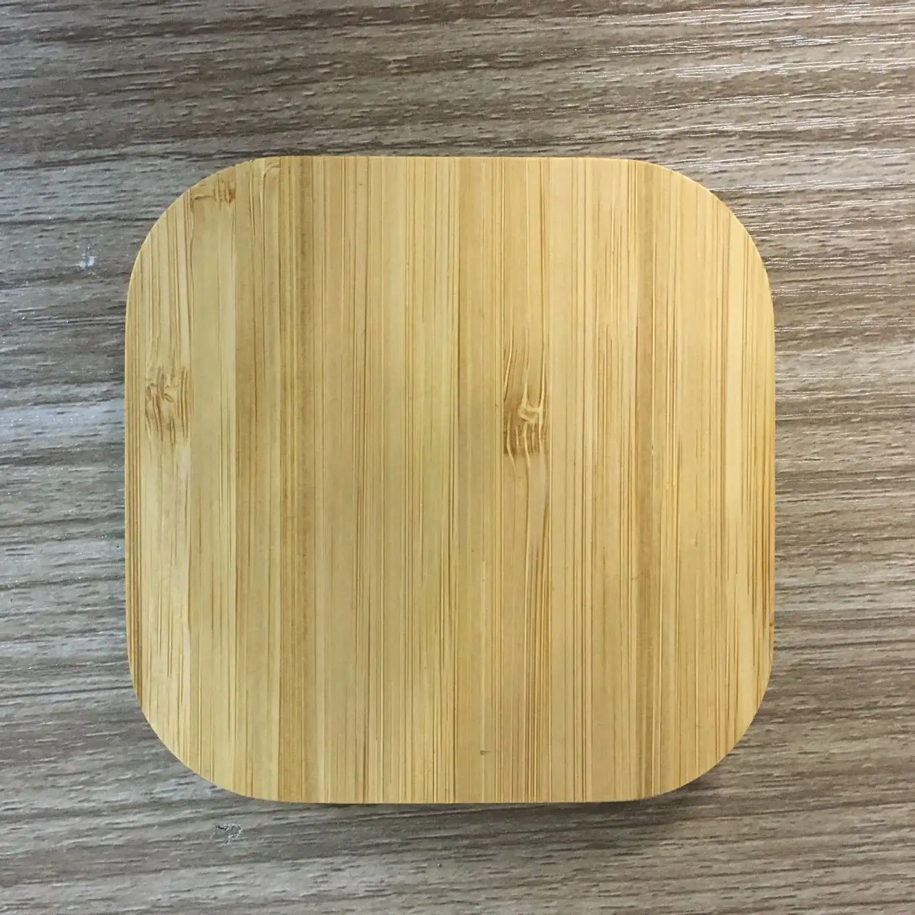 Table basse en bois de bambou, stand de recharge sans fil QI, 10W, pour Iphone, avec Logo personnalisé