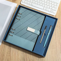 Coffret Cadeau Luxe Personnalisé : Carnet A5 en Cuir Rigide à Reliure Amovible et Stylo pour Bureau et Entreprise