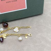Nouveau Bracelet Perlé pour Femme, Mignon et Doux, Style Champêtre, avec Fraise en Résine Rouge, Perle, Petit Panier, Abeille et Pierre Précieuse