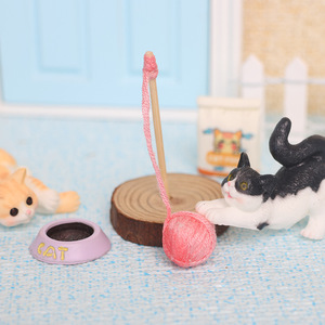 Mini decorazione della casa delle bambole giocattolo per gatti e gattini scena di gioco all'aperto gioco di animali a casa