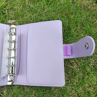Nouveauté : Portefeuille classeur A7 couleur macaron, 6 anneaux, carnet de budget à feuilles mobiles, couverture en cuir PU