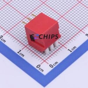 DS1040-03RT DIP Switch Through hole Component (THT) Switch 3 2.54mm Red - Product Image 2