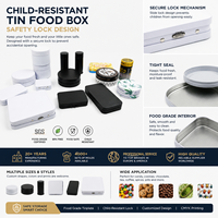 Boîte personnalisée en fer blanc recyclable avec logo, à sécurité enfant, pour cigarettes, médicaments, café, bonbons, chewing-gum, pièces de monnaie et badges