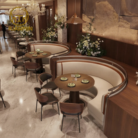 Bancs en bois massif en forme de U personnalisables, chaises de salle à manger pour restaurants, utilisation hôtelière, style européen moderne, mobilier commercial
