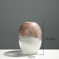 Nouveau vase en verre floral à cylindre haut de couleur mélangée de table de conception pour la décoration