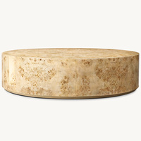 Table basse ronde en bois de teck de style américain personnalisée Rhoohill, de haute qualité, pour salon, table basse moderne de luxe