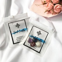 Sacs en plastique transparent givré avec fermeture éclair, mini pochettes souples mates avec logo personnalisé pour emballages de bijoux et boucles d'oreilles