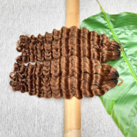 Fournisseurs de Cheveux Naturels Non Traités 100% Naturels Grade 12A Brun Chocolat # Extensions de cheveux humains vietnamiens Deep Wave pour crochet (lot de 4)