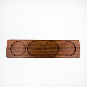 Plateau rectangulaire en bambou à quatre compartiments 48x12cm pour condiments, thé, sushis, usage domestique - Product Image 2