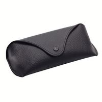 Boîte à lunettes de soleil en PU rigide de haute qualité, noire et marron, en cuir litchi, vente en gros