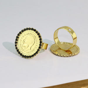 RM1631 18k Vergoldeter CZ Micro Pave Vintage Freirich Britischer König George VI Münz-Motiv Ring - Product Image 2