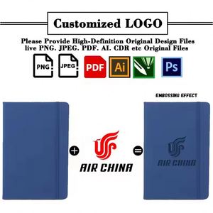 Wholesale A6 Pu <b>Leather</b> Custom Logo Note Books for Promotional Business Gift Hardcover Notebook With Pen Holder - Product Image 2