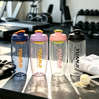 Nouvelle bouteille de shaker protéiné 750 ml sans BPA, anti-fuite, pour la salle de sport, le sport, avec grille de mélange pour les entraînements de fitness