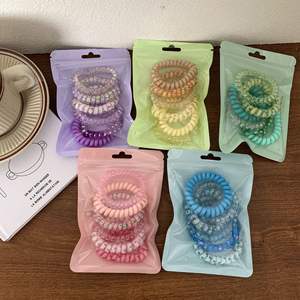 Attaches à <span class=keywords><strong>cheveux</strong></span> en fil de téléphone en silicone avec bobine bouclée de créateur attaches à <span class=keywords><strong>cheveux</strong></span> en <span class=keywords><strong>spirale</strong></span> pour enfants coréens mignons élastiques en plastique pour <span class=keywords><strong>cheveux</strong></span> de filles - Product Image 1