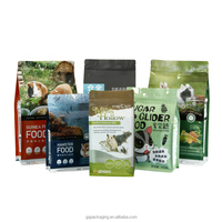 Sacs d'emballage personnalisés OEM pour friandises pour animaux de compagnie, sachets en plastique à fermeture éclair en aluminium à fond plat pour aliments pour chats et chiens