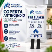 Couverture anti-feu d'urgence en fibre de verre, emballage individuel, EN 1869:2019, pour la maison, la cuisine, l'hôtel, le bureau, fournisseur en gros en Italie