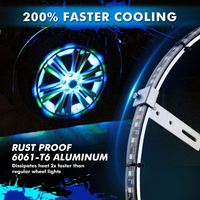 MJ Factory Offre Spéciale kit d'éclairage annulaire de lumières de roue RGB + W à quatre rangées