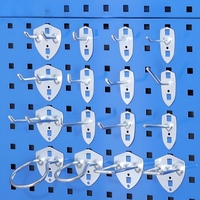 Crochets muraux robustes en métal à double fil pour panneau perforé, antirouille, haute capacité de charge, pour rangement d'outils en garage et atelier