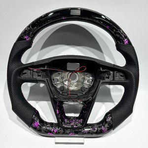 Nuevo Producto y Diseño, Personalización Completa, Volante de Fibra de Carbono Forjado con Cuero Perforado Negro para <span class=keywords><strong>Seat</strong></span> <span class=keywords><strong>Leon</strong></span> Cupra - Product Image 1