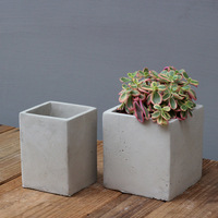 Pots de fleurs en ciment de forme carrée de style nordique simple avec trou pour la décoration de la maison et du jardin