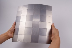 Dosseret de cuisine en mosaïque métallique aluminium <span class=keywords><strong>brossé</strong></span> argenté, à coller - Product Image 4