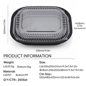 Barquette alimentaire en PP de qualité alimentaire, 1/2/3 compartiments, jetable, pour plats à emporter, compatible micro-ondes, emballage alimentaire en plastique - Product Image 2