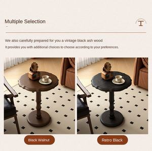 Mesa auxiliar de madera negra de estilo nórdico moderno para oficina en casa y dormitorio de Hotel muebles de esquina de sala de estar [mesas de centro] - Product Image 5