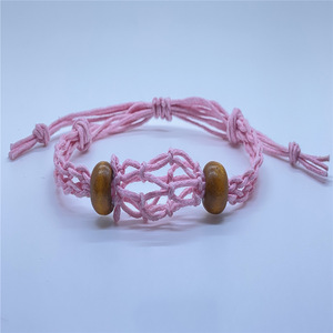 Pulseira de Macramê Vazia com Suporte para Cristal de Quartzo Bruto, Cordão de Rede para Joias DIY - Product Image 3