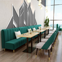 Ensemble mural de canapé moderne en velours pour deux personnes, mobilier de restaurant à usage commercial, table et chaise en bois, banquette Shiyi
