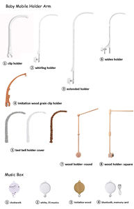 Caja de música móvil <span class=keywords><strong>para</strong></span> cuna, campana de cama con motor móvil, funciona con batería, dulce sueño, campana musical colgante, juguete - Product Image 6