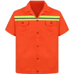 夏季工作服短袖反光劳动防护交通安全服花园清洁工作服卫生服