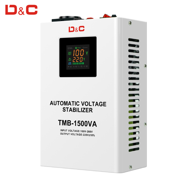 Modern 1000VA Automatic Voltage Stabilizer with LCD Display Single Phase 100V-260V AC Input 220V Relay Type Regulator SVC Use
