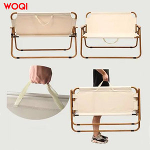 Silla Plegable para Exteriores Woqi, Negra, de Aluminio y Tela Oxford, Silla de Jardín para Dos Personas, Portátil - Product Image 5