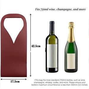 Bolsa de Cuero Personalizada para Botellas, Porta Botellas Individual para Vino y Champán, Impermeable, Regalo Promocional Empresarial - Product Image 3