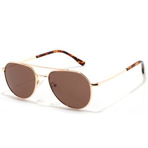 Custom Logo Metal Frame Oval Sunglasses Full Rim Gradient Lenses UV400 Unisex Pilot Style for Sun Protection - Product Image 5
